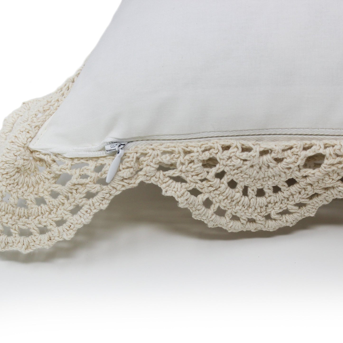 Hand Made Crochet Cotton Boudoir Pillow - Quahog Bay Bedding