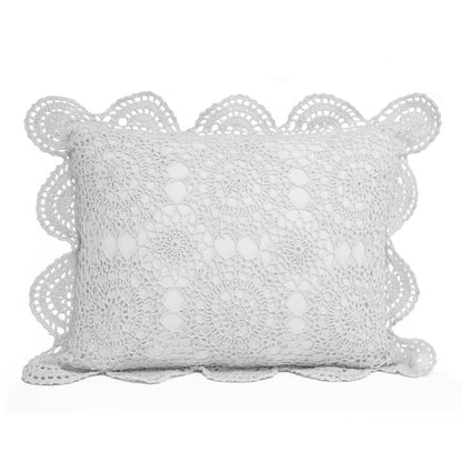 Hand Made Crochet Cotton Boudoir Pillow - Quahog Bay Bedding