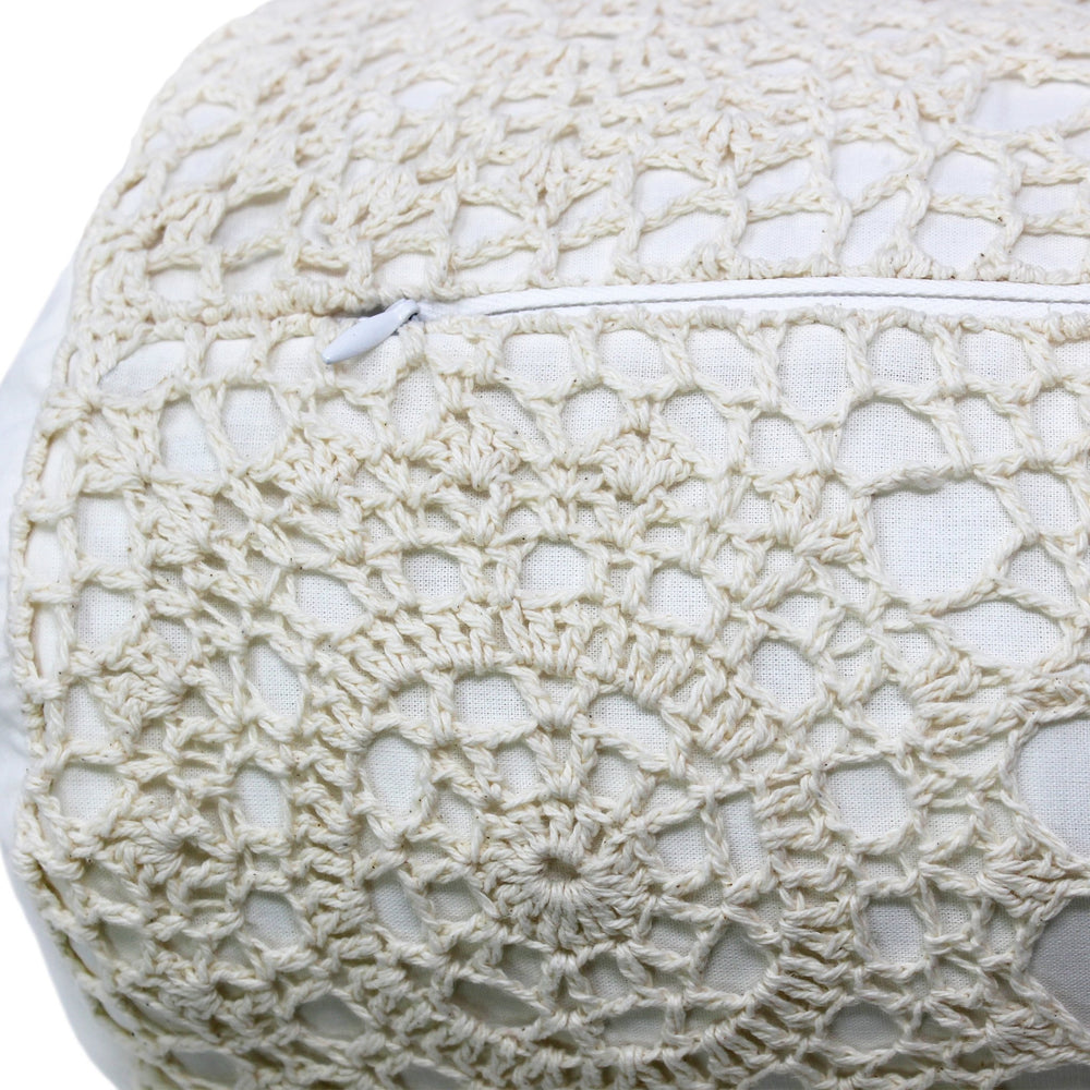 Hand Made Crochet Cotton Neckroll Pillow - Quahog Bay Bedding