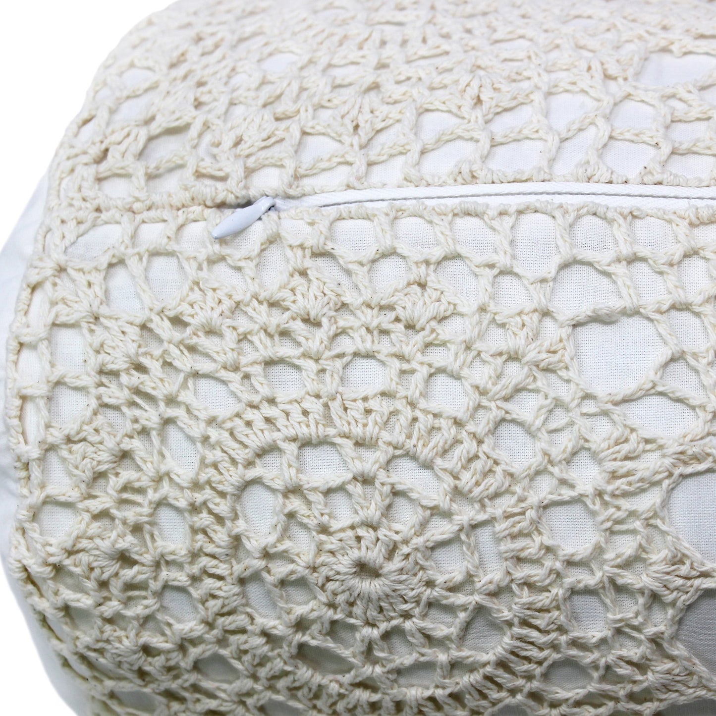 Hand Made Crochet Cotton Neckroll Pillow - Quahog Bay Bedding