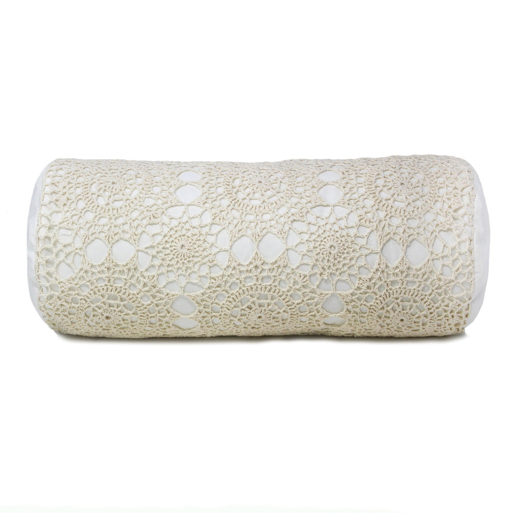 Hand Made Crochet Cotton Neckroll Pillow - Quahog Bay Bedding