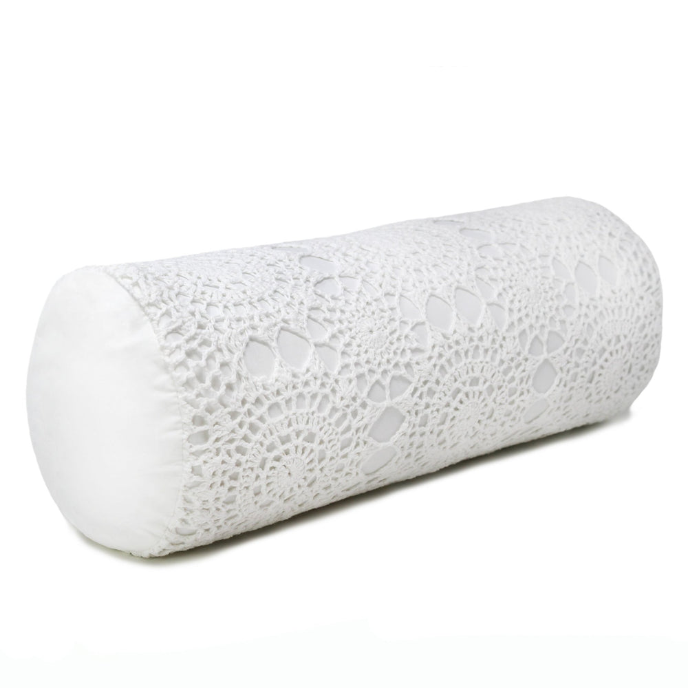 Hand Made Crochet Cotton Neckroll Pillow - Quahog Bay Bedding