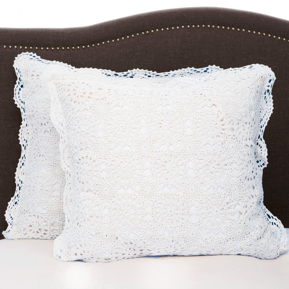 Hand Made Crochet Cotton Pillow Sham Pairs - Quahog Bay Bedding