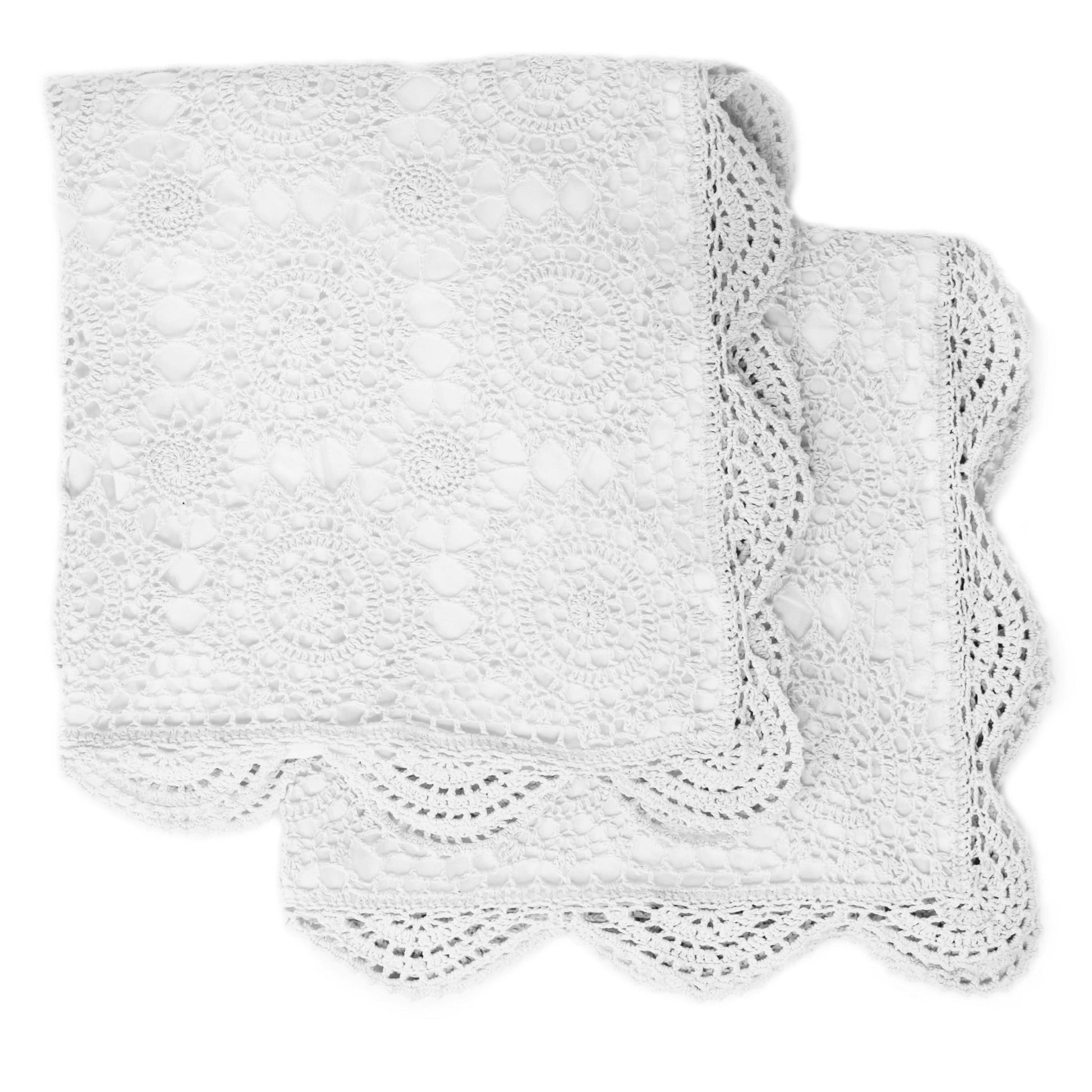 Hand Made Crochet Cotton Pillow Sham Pairs - Quahog Bay Bedding