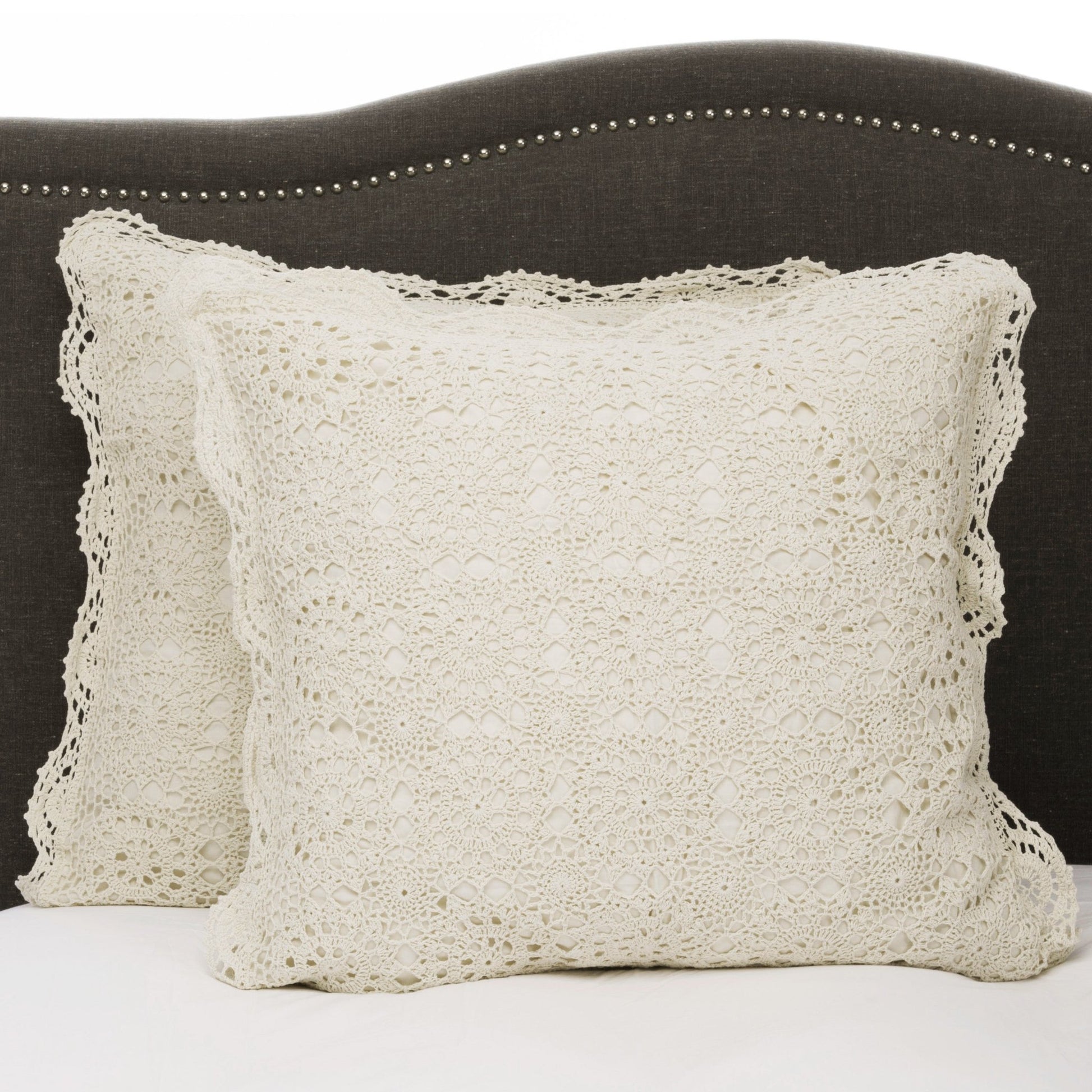 Hand Made Crochet Cotton Pillow Sham Pairs - Quahog Bay Bedding