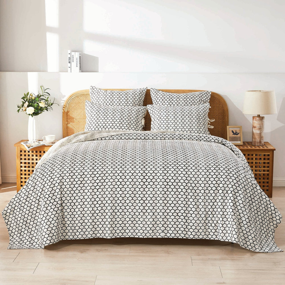 Hand Stitched Block Print Kantha Coverlets - Quahog Bay Bedding