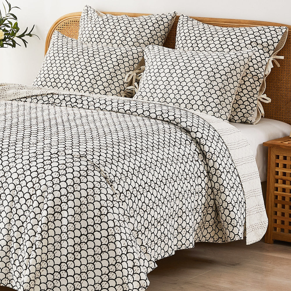 Hand Stitched Block Print Kantha Coverlets - Quahog Bay Bedding