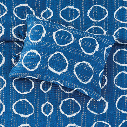 Hand Stitched Block Print Kantha Pillow Sham Pairs - Quahog Bay Bedding
