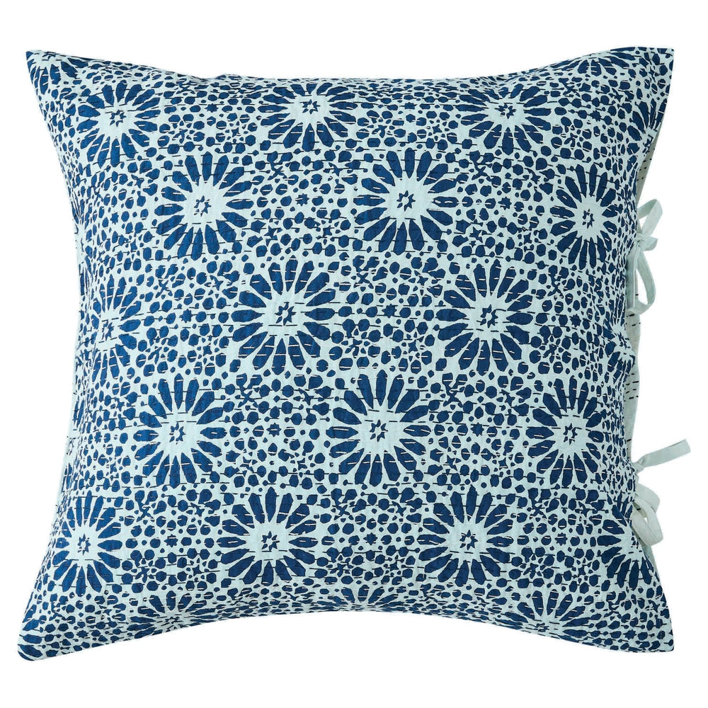 Hand Stitched Block Print Kantha Pillow Sham Pairs - Quahog Bay Bedding