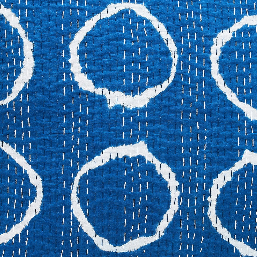 Hand Stitched Block Print Kantha Pillow Sham Pairs - Quahog Bay Bedding