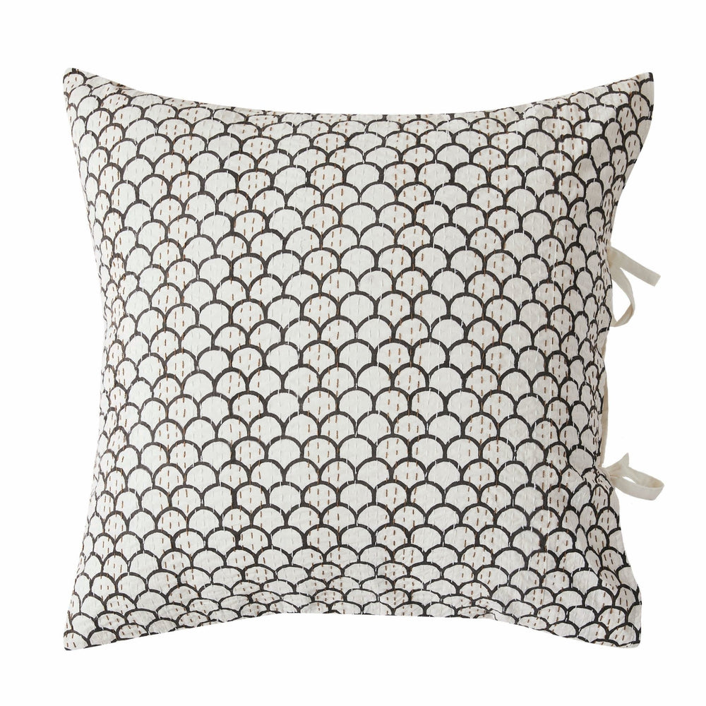 Hand Stitched Block Print Kantha Pillow Sham Pairs - Quahog Bay Bedding