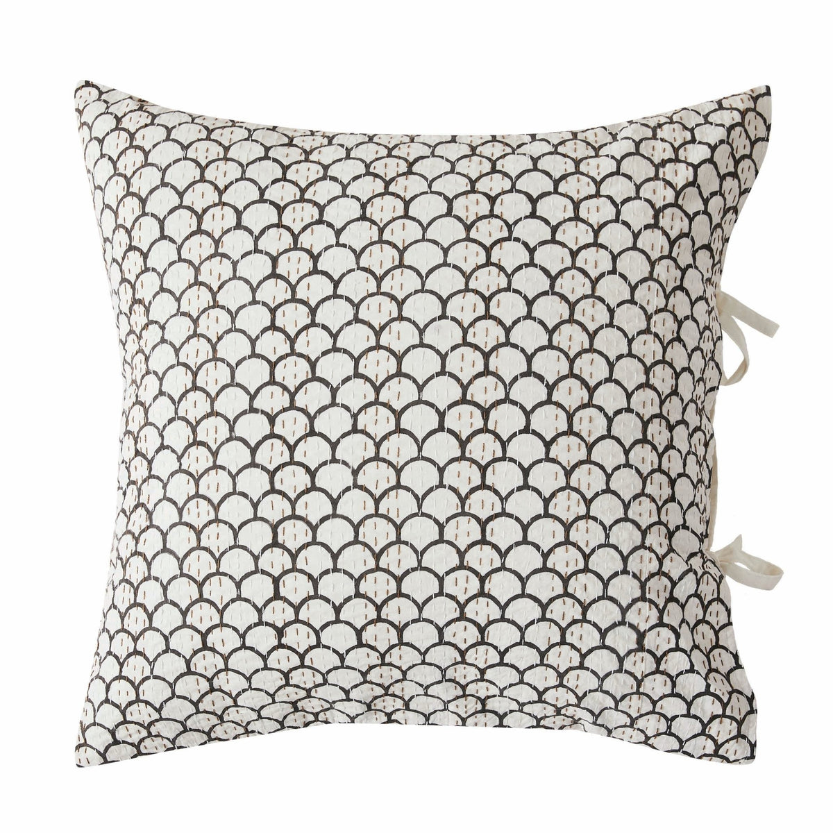 Hand Stitched Block Print Kantha Pillow Sham Pairs - Quahog Bay Bedding