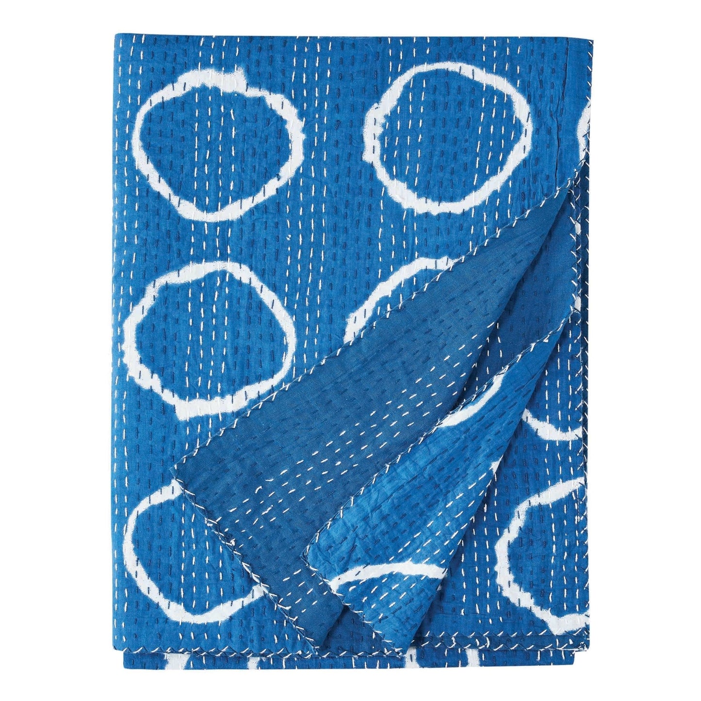 Hand Stitched Block Print Kantha Throws - Quahog Bay Bedding