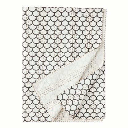 Hand Stitched Block Print Kantha Throws - Quahog Bay Bedding