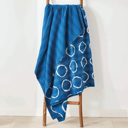 Hand Stitched Block Print Kantha Throws - Quahog Bay Bedding