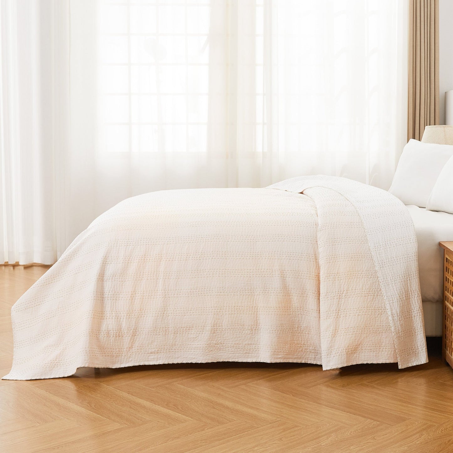 Hand Stitched Reversible Kantha Coverlets - Quahog Bay Bedding