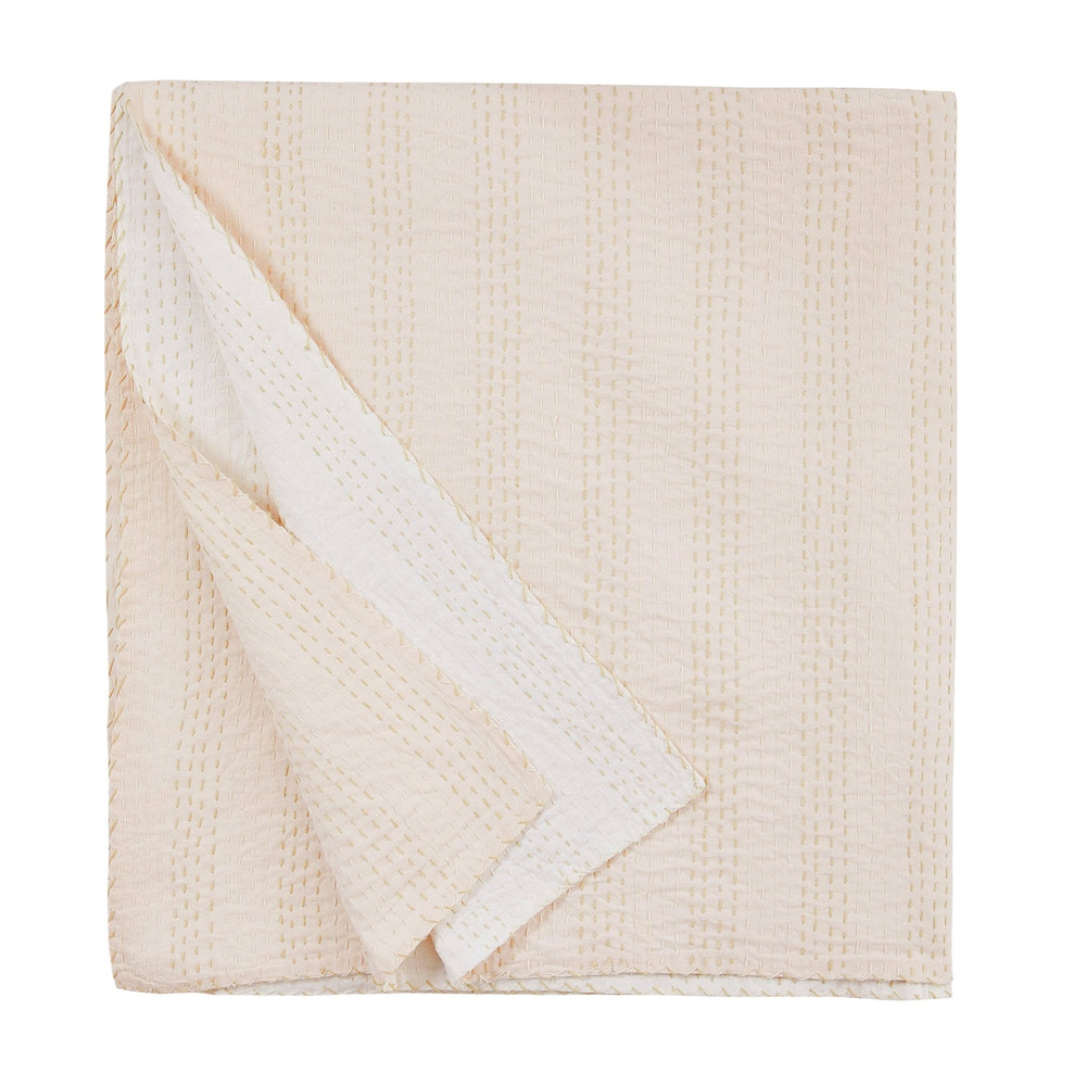 Hand Stitched Reversible Kantha Coverlets - Quahog Bay Bedding