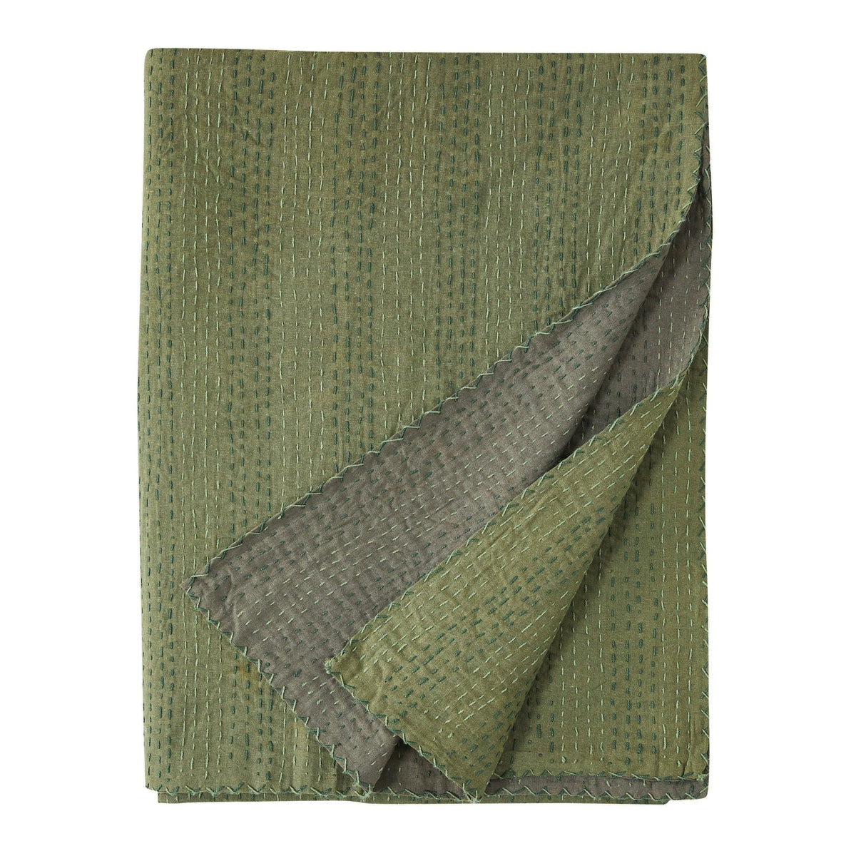 Hand Stitched Reversible Kantha Coverlets - Quahog Bay Bedding
