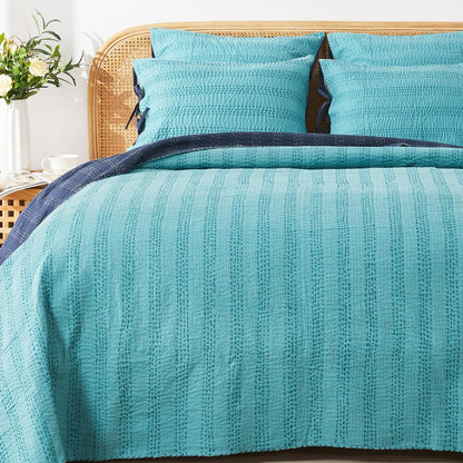 Hand Stitched Reversible Kantha Coverlets - Quahog Bay Bedding
