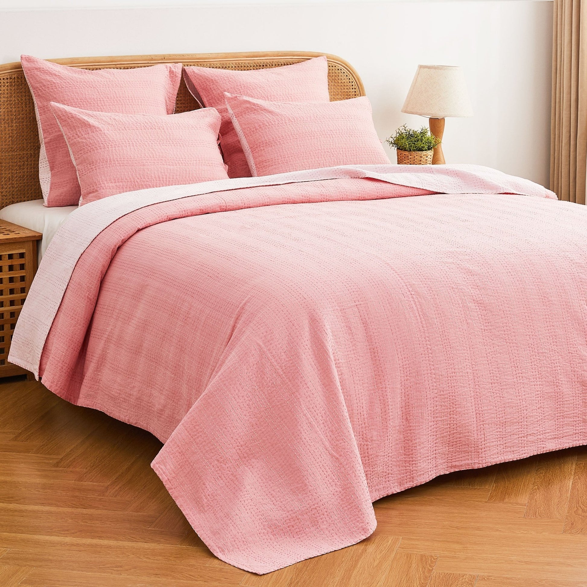 Hand Stitched Reversible Kantha Coverlets - Quahog Bay Bedding