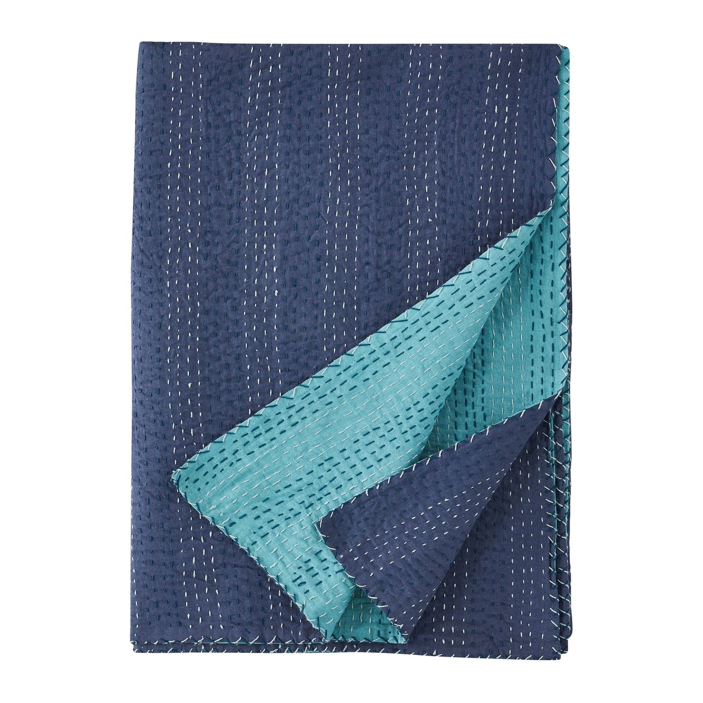 Hand Stitched Reversible Kantha Coverlets - Quahog Bay Bedding