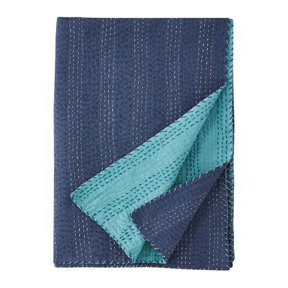 Hand Stitched Reversible Kantha Coverlets - Quahog Bay Bedding