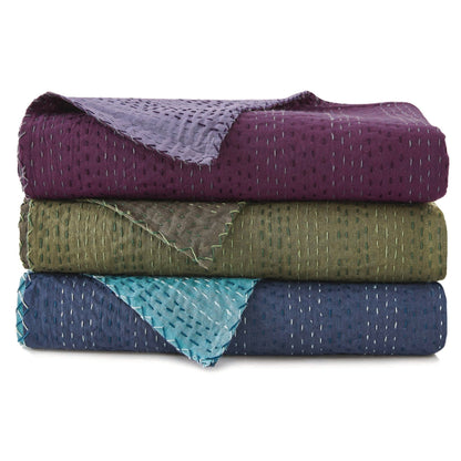 Hand Stitched Reversible Kantha Coverlets - Quahog Bay Bedding