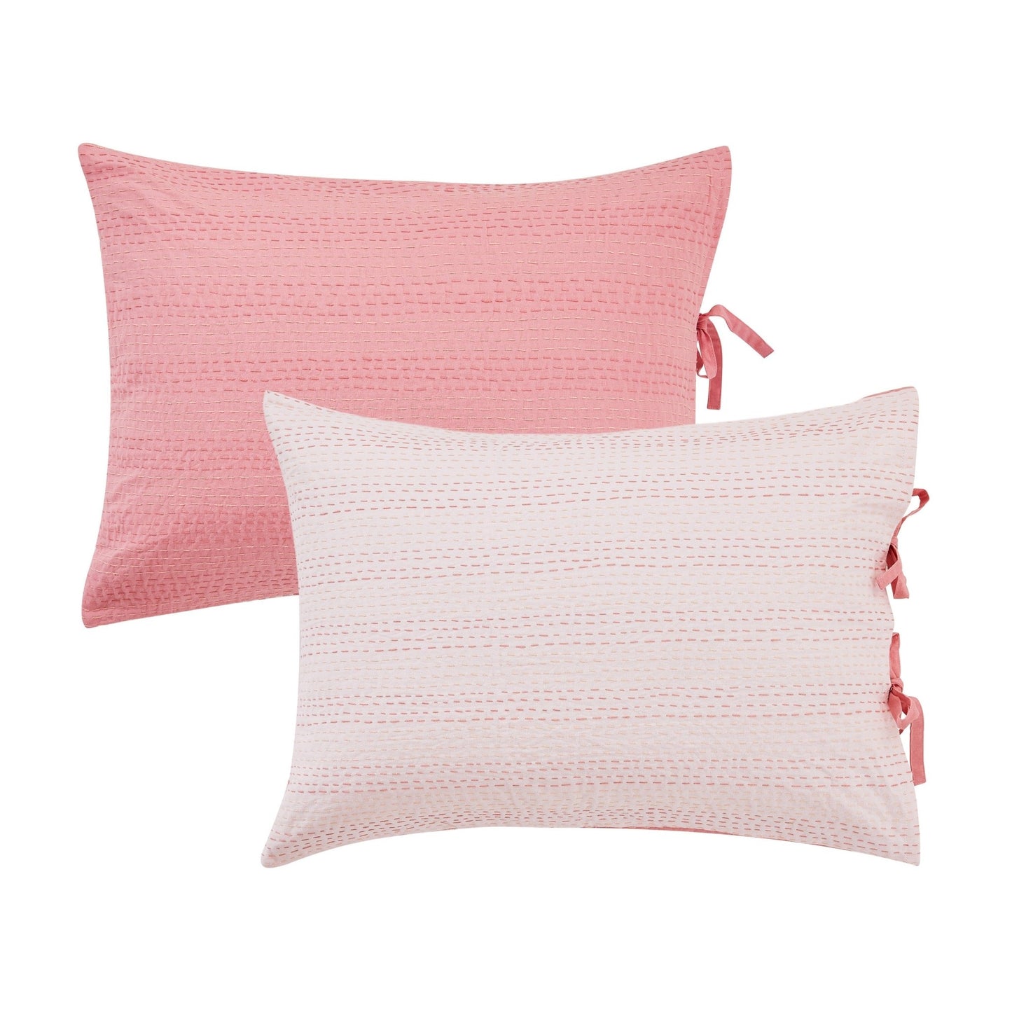Hand Stitched Reversible Kantha Pillow Sham Pairs - Quahog Bay Bedding