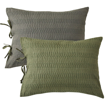 Hand Stitched Reversible Kantha Pillow Sham Pairs - Quahog Bay Bedding