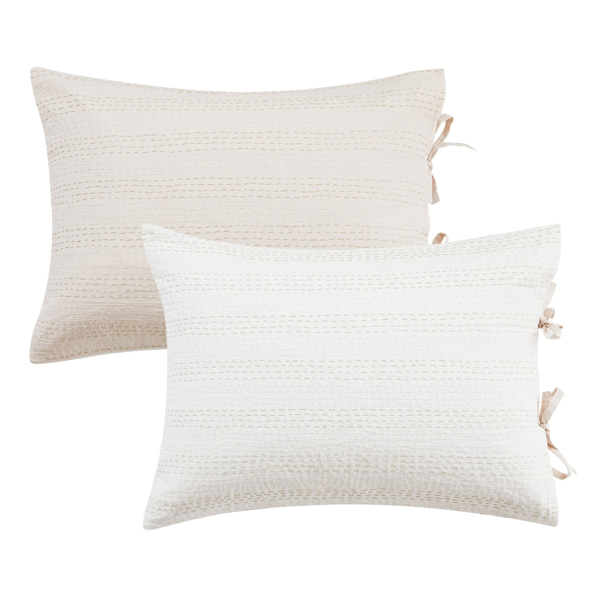 Hand Stitched Reversible Kantha Pillow Sham Pairs - Quahog Bay Bedding