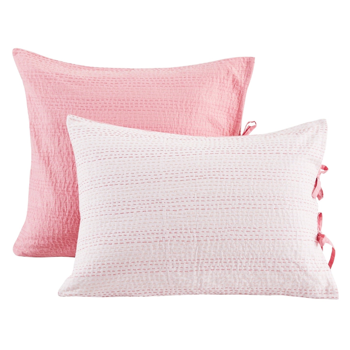 Hand Stitched Reversible Kantha Pillow Sham Pairs - Quahog Bay Bedding