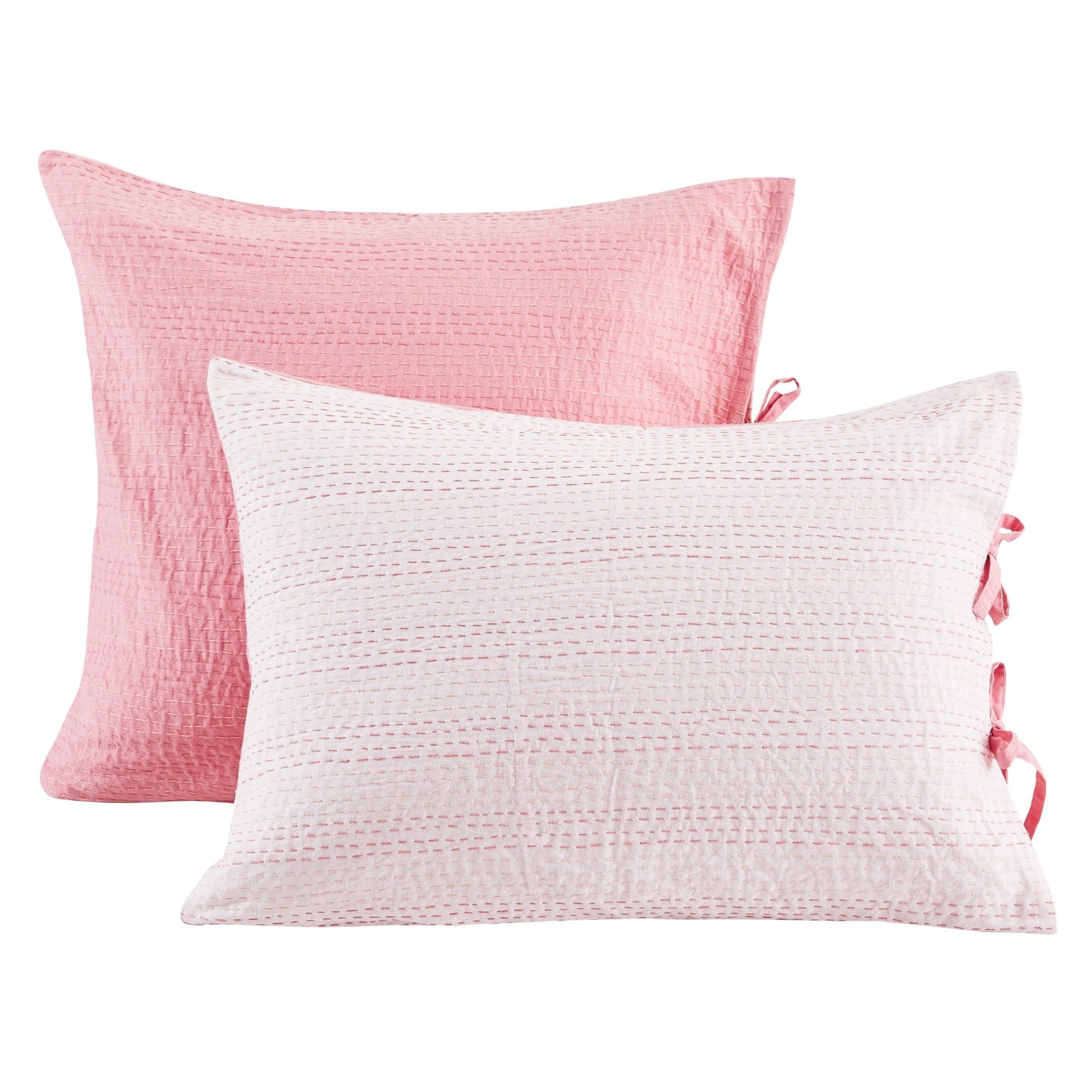 Hand Stitched Reversible Kantha Pillow Sham Pairs - Quahog Bay Bedding