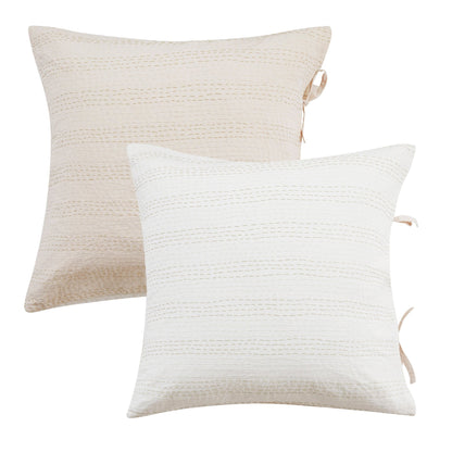 Hand Stitched Reversible Kantha Pillow Sham Pairs - Quahog Bay Bedding