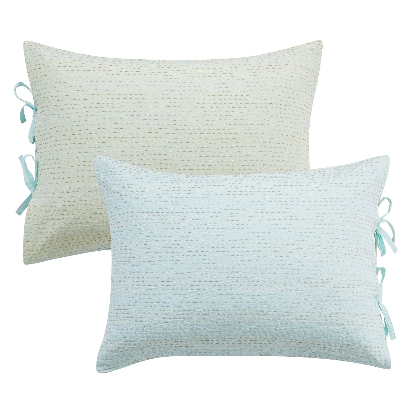 Hand Stitched Reversible Kantha Pillow Sham Pairs - Quahog Bay Bedding