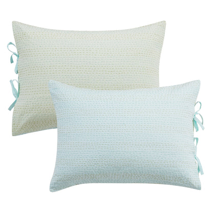 Hand Stitched Reversible Kantha Pillow Sham Pairs - Quahog Bay Bedding