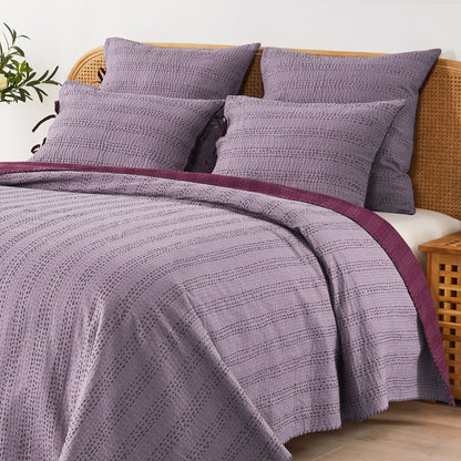 Hand Stitched Reversible Kantha Pillow Sham Pairs - Quahog Bay Bedding