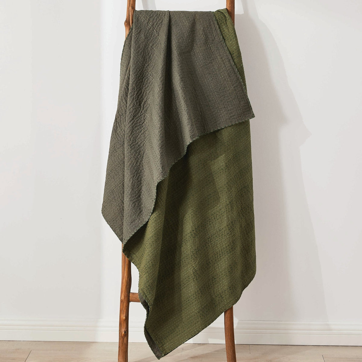Hand Stitched Reversible Kantha Throws - Quahog Bay Bedding