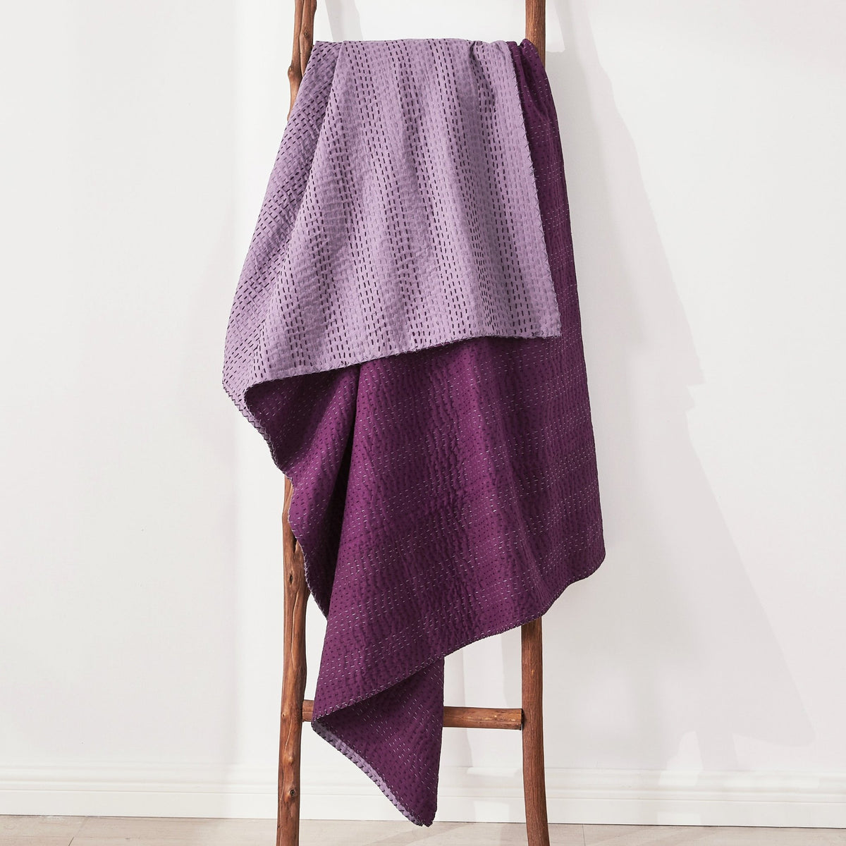 Hand Stitched Reversible Kantha Throws - Quahog Bay Bedding