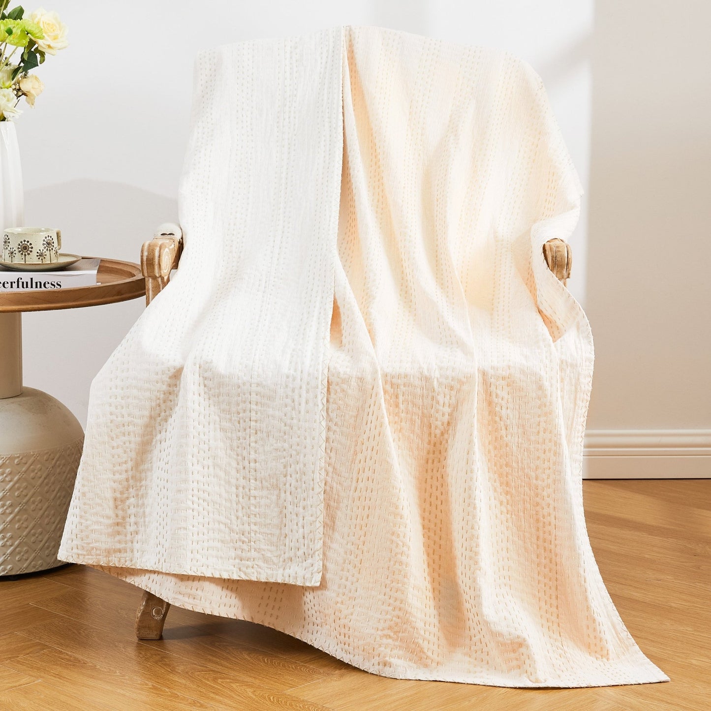 Hand Stitched Reversible Kantha Throws - Quahog Bay Bedding