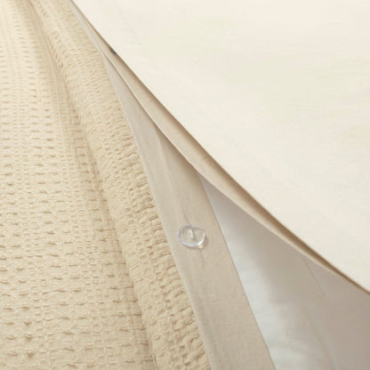 Haniya Solid Waffle Woven Cotton Textured Duvet Cover Set - Quahog Bay Bedding