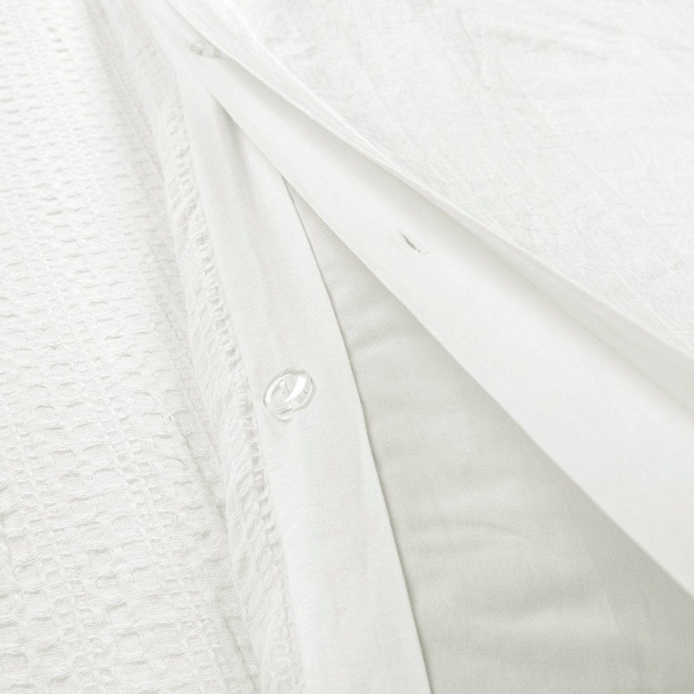 Haniya Solid Waffle Woven Cotton Textured Duvet Cover Set - Quahog Bay Bedding