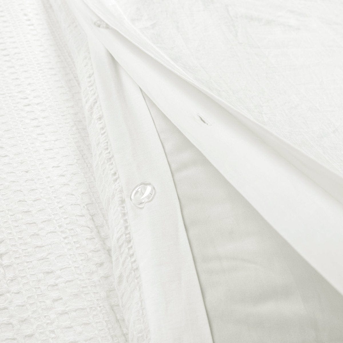 Haniya Solid Waffle Woven Cotton Textured Duvet Cover Set - Quahog Bay Bedding