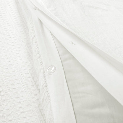 Haniya Solid Waffle Woven Cotton Textured Duvet Cover Set - Quahog Bay Bedding