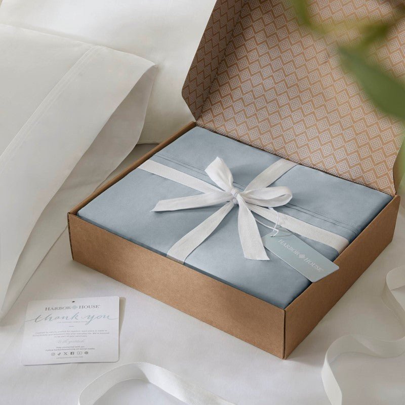 Harbor House 100% Egyptian Cotton Sateen Sheet Set - 400TC - Quahog Bay Bedding