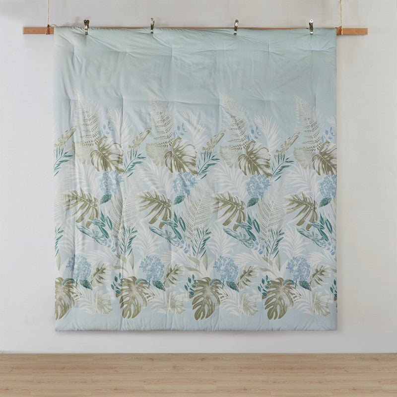 Harbor House Kiawah Island Coastal Cotton Comforter Set with Throw Pillow 6PC - Blue - Quahog Bay Bedding