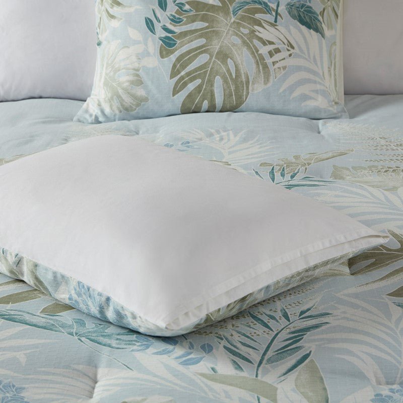 Harbor House Kiawah Island Coastal Cotton Comforter Set with Throw Pillow 6PC - Blue - Quahog Bay Bedding