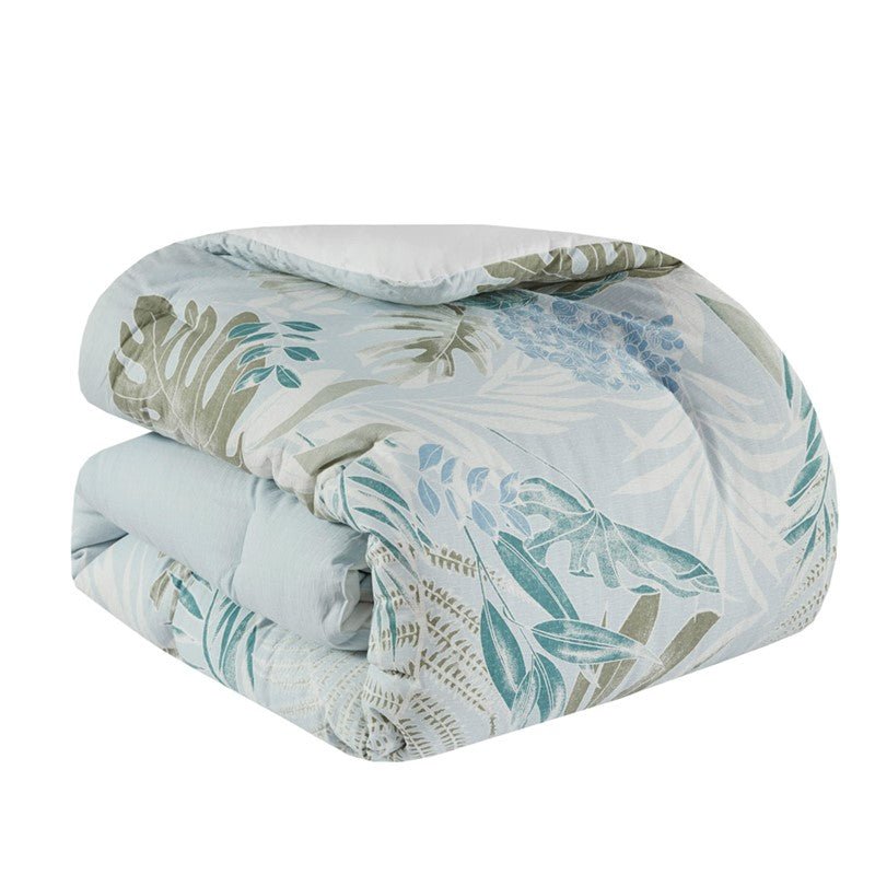 Harbor House Kiawah Island Coastal Cotton Comforter Set with Throw Pillow 6PC - Blue - Quahog Bay Bedding
