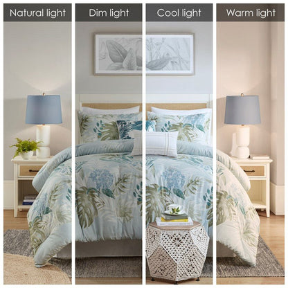 Harbor House Kiawah Island Coastal Cotton Comforter Set with Throw Pillow 6PC - Blue - Quahog Bay Bedding