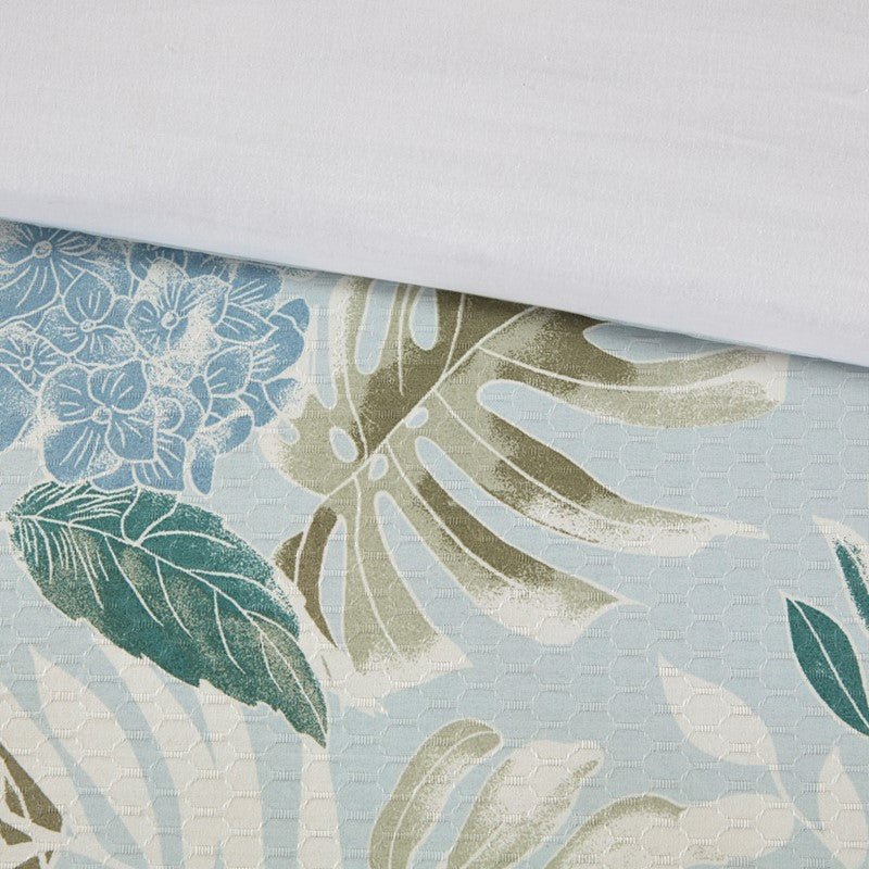 Harbor House Kiawah Island Coastal Cotton Comforter Set with Throw Pillow 6PC - Blue - Quahog Bay Bedding