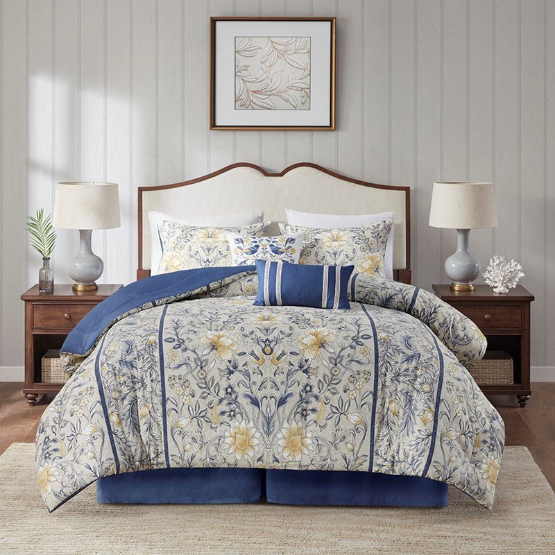 Harbor House Livia Nautical And Coastal Comforter Set - Cotton - 6PC - Quahog Bay Bedding
